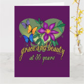 Carte Beauté et grâce 50e anniversaire (Fleur jaune)