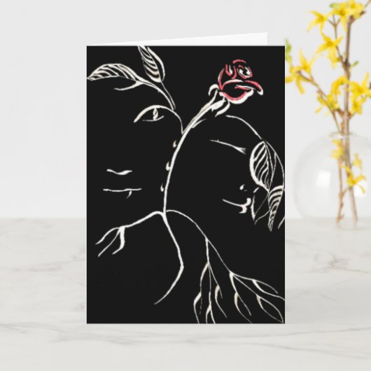 Carte Beauté et Rose de la bête (Fleur jaune)