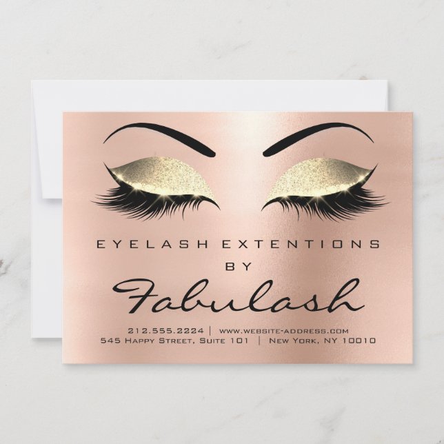 Carte Beauté Lashes Extension Aftercare Instruction Pink (Devant)