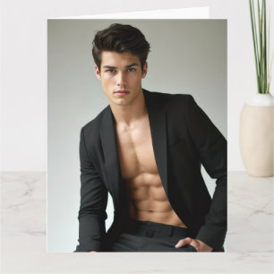 Carte Beauté masculine Blazer noir chaud