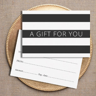 Carte Beauté moderne Black White Stripes