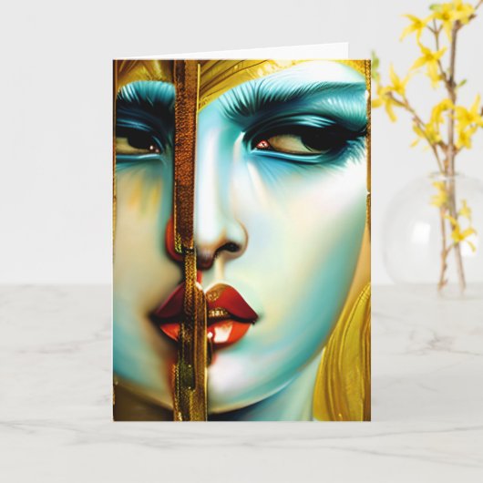 Carte Beauté mystique Déesse dorée (Fleur jaune)