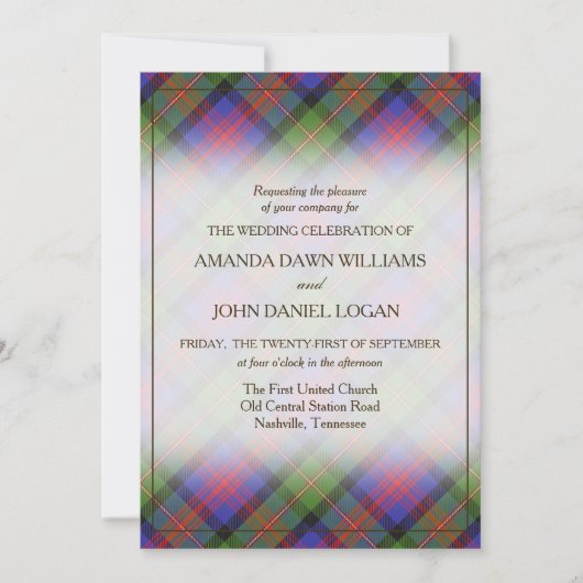 Carte Beauté Tartan Clan Logan Plaid Écossais (Devant)