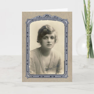Carte Beauté Vintage, Vœux d'anniversaire