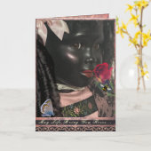 Carte Beautiful African Child Doll Greeting Card (Fleur jaune)