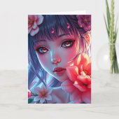 Carte Beautiful Anime Girl Thinking of You (Devant)