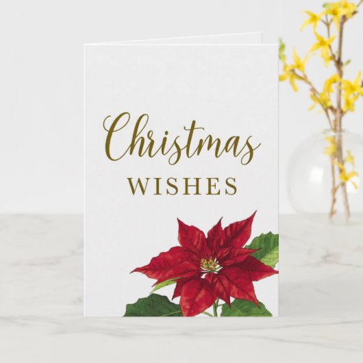 Carte Beautiful Christmas Wishes Holiday Greeting Card (Fleur jaune)
