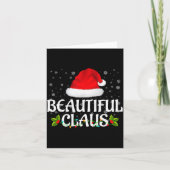 Carte Beautiful Claus Christmas Lights Pajama Family Mat (Devant)