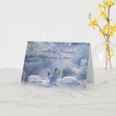 Carte Beautiful Custom Congratulations on Wedding Swans (Fleur jaune)