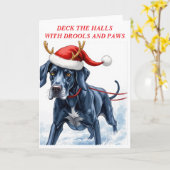 Carte Beautiful Great Dane Christmas (Fleur jaune)