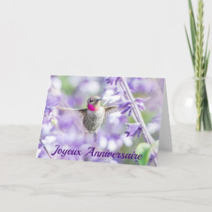 Carte Beautiful Hummingbird Joyeux Anniversaire