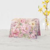 Carte Beautiful pink peonies folded greeting card (Fleur jaune)