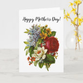 Carte Beautiful Romantic Summer Bouquet with Red Rose (Fleur jaune)