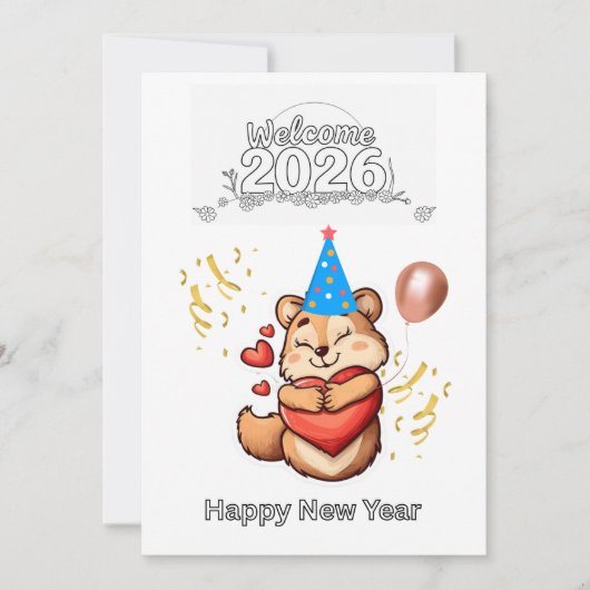 Carte Beautiful Squirrel Sweet Dreams – Happy New Year 2 (Devant)