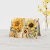 Carte Beautiful sunflowers folded greeting card (Fleur jaune)