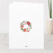 Carte Beautiful Watercolor Christmas wreath Merry (Dos)