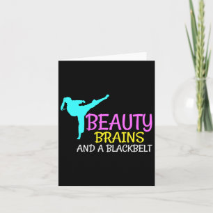 Carte Beauty Brains Black Belt Karate Martial Arts Cadea