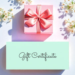 Carte Beauty Mint Green Business Cadeau Certificat