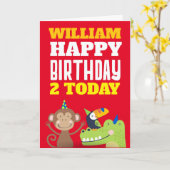 Carte Beaux Animaux Enfants N'Importe Quel Nom D'Âge Car (Fleur jaune)