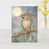 Carte Beaux-arts repérés du nord de faune de hibou (Fleur jaune)