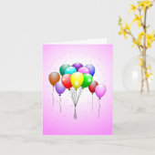 Carte Beaux ballons colorés (Fleur jaune)