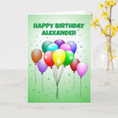 Carte Beaux ballons colorés (Fleur jaune)