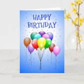 Carte Beaux ballons colorés (Fleur jaune)