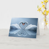 Carte Beaux cadeaux affectueux de cygnes (Fleur jaune)