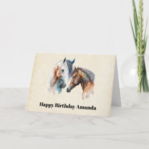 Carte Beaux Chevaux Boho Occidental Style Anniversaire