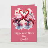 Carte Beaux Flamants roses Saint Valentin (Devant)