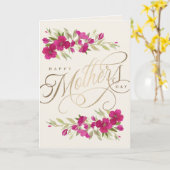 Carte Beaux floraux aquarelle écriture jour de la fête d (Fleur jaune)