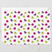 Carte Beaux oiseaux colorés (Devant / Derrière)