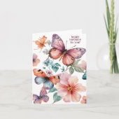 Carte Beaux papillons et fleurs Joyeux anniversaire (Devant)