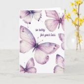 Carte Beaux Papillons Violets SINCÈRES CONDOLÉANCES (Fleur jaune)