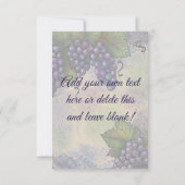 Carte Beaux Raisins et Feuilles luxuriants | Vous Custom (Dos)