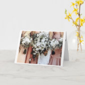 CARTE **BEAUX SOUHAITS NOUVELLEMENT** LE JOUR DU MARIAGE (Fleur jaune)