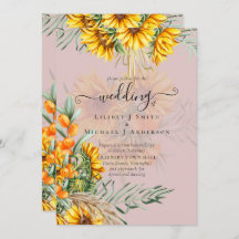 Beaux Tournesols Herbe des Pampas Mariage