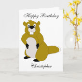 Carte Beaver Design Anniversaire (Fleur jaune)