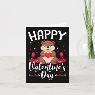 Carte Beaver Happy Valentines Day Love Hearts Beaver Val