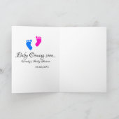 Carte Bébé à venir bientôt baby shower bleu rose bébé pi (Intérieur)