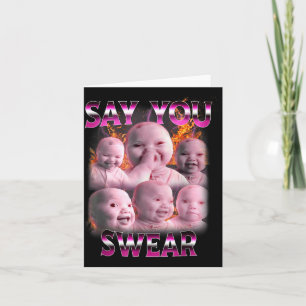 Carte Bébé Ai Mème Drôle Rire Dis Tu Jures Rétro Ba