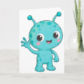 Carte Bébé Alien Espace Monstre Mignon (Devant)