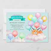 Carte Bébé Animaux Ballons Baby shower mignon (Devant)