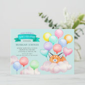 Carte Bébé Animaux Ballons Baby shower mignon (Debout devant)