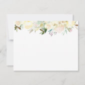 Carte Bébé Arrivée Prédiction Élégante Rose blanche (Dos)