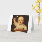 Carte Bébé au petit déjeuner (Fleur jaune)