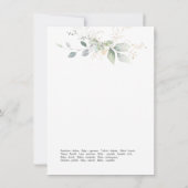 Carte Bébé autour du monde Jeu Green & Gold Foliage (Dos)