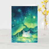 Carte Bébé Axolotl Flower Pond (Fleur jaune)