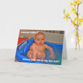 Carte Bébé bain chaud (Fleur jaune)