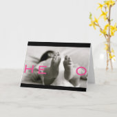 Carte bébé bienvenu ! (Fleur jaune)